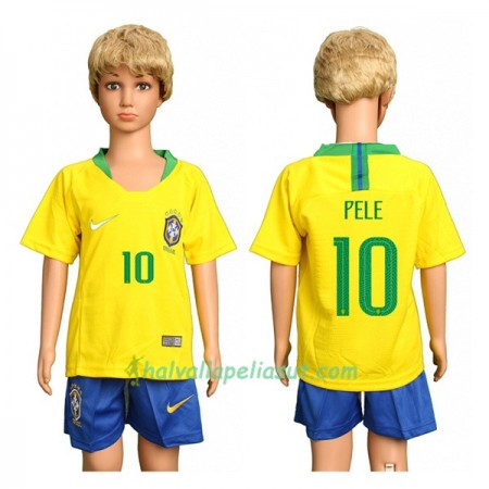 Jalkapallo Pelipaidat Brasilia Pele 10 Lasten World Cup 2018 Kotipaita